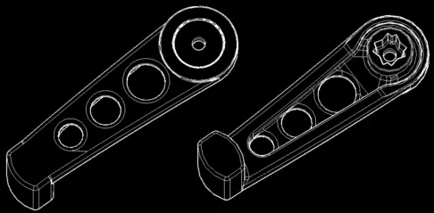 power control lever CAD model